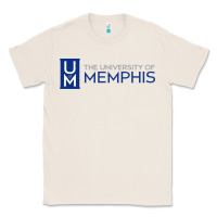 Natural University Of Memphis Wordmark Classic Tee - linhVisuals