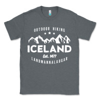 Charcoal Heather iceland hiking landmannalaugar est 1477 Classic Tee - linhVisuals
