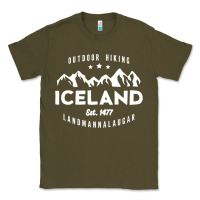 Army Green iceland hiking landmannalaugar est 1477 Classic Tee - linhVisuals