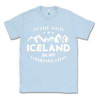 Dusty Blue iceland hiking landmannalaugar est 1477 Classic Tee - linhVisuals