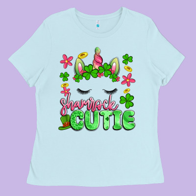 Shamrock Cutie Artiststas Ladies Tee Designed By Artiststas