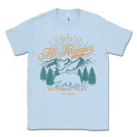 Dusty Blue mount rainier national park washington usa vacation hiking Classic Tee - linhVisuals