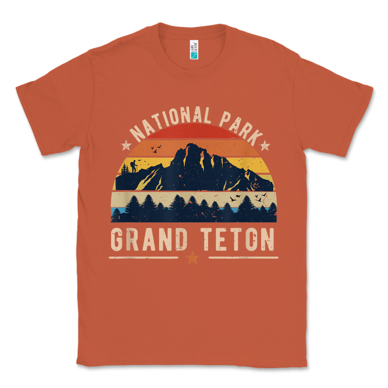 National Park Grand Teton Vintage Retro Hiking Classic Tee by linhVisuals | Teevron
