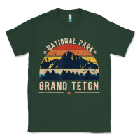 Sports Green national park grand teton vintage retro hiking Classic Tee - linhVisuals