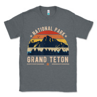 Charcoal Heather national park grand teton vintage retro hiking Classic Tee - linhVisuals