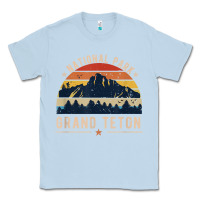 Dusty Blue national park grand teton vintage retro hiking Classic Tee - linhVisuals
