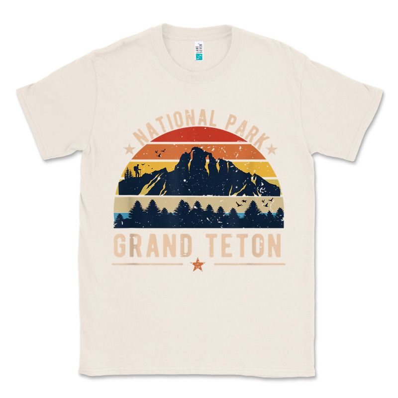 National Park Grand Teton Vintage Retro Hiking Classic Tee by linhVisuals | Teevron