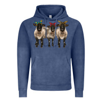 Vintage Denim 3 sheeps suffolk ewe with bandana Vintage Hoodie - BarkalooDesign