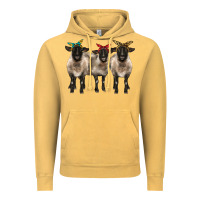 Vintage Mustard 3 sheeps suffolk ewe with bandana Vintage Hoodie - BarkalooDesign