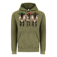 Vintage Olive 3 sheeps suffolk ewe with bandana Vintage Hoodie - BarkalooDesign