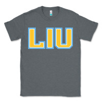 Charcoal Heather Liu Gold Wordmark Classic Tee - linhVisuals