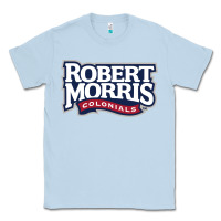 Dusty Blue Robert Morris Colonials Wordmark Classic Tee - linhVisuals