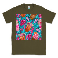 Army Green breast cancer coffee cups with butterfly seamless pattern bbs Classic Tee - BundleAndBundleShop