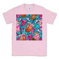 Bubblegum Pink breast cancer coffee cups with butterfly seamless pattern bbs Classic Tee - BundleAndBundleShop
