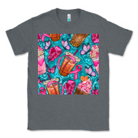 Charcoal Heather breast cancer coffee cups with butterfly seamless pattern bbs Classic Tee - BundleAndBundleShop