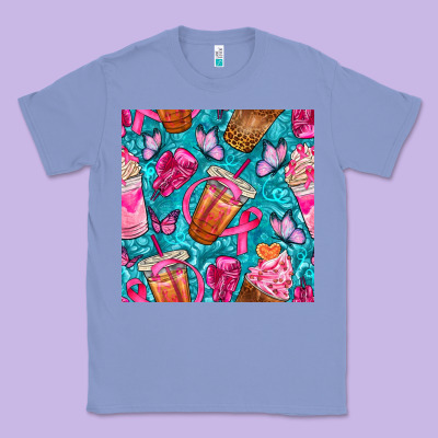 Breast Cancer Coffee Cups With Butterfly Seamless Pattern Bbs Classic Tee Designed By Bundleandbundleshop