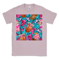 Lilac breast cancer coffee cups with butterfly seamless pattern bbs Classic Tee - BundleAndBundleShop