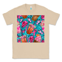 Mushroom breast cancer coffee cups with butterfly seamless pattern bbs Classic Tee - BundleAndBundleShop