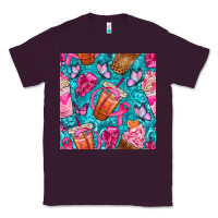 Plum breast cancer coffee cups with butterfly seamless pattern bbs Classic Tee - BundleAndBundleShop