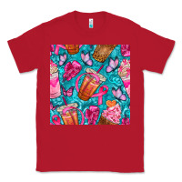 Red breast cancer coffee cups with butterfly seamless pattern bbs Classic Tee - BundleAndBundleShop