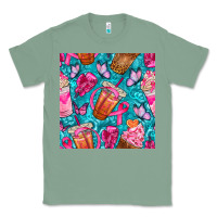 Sage breast cancer coffee cups with butterfly seamless pattern bbs Classic Tee - BundleAndBundleShop