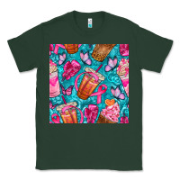 Sports Green breast cancer coffee cups with butterfly seamless pattern bbs Classic Tee - BundleAndBundleShop