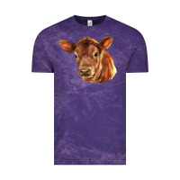 Cloud Purple red angus calf face Vintage Tee - LillyAllenDesigns