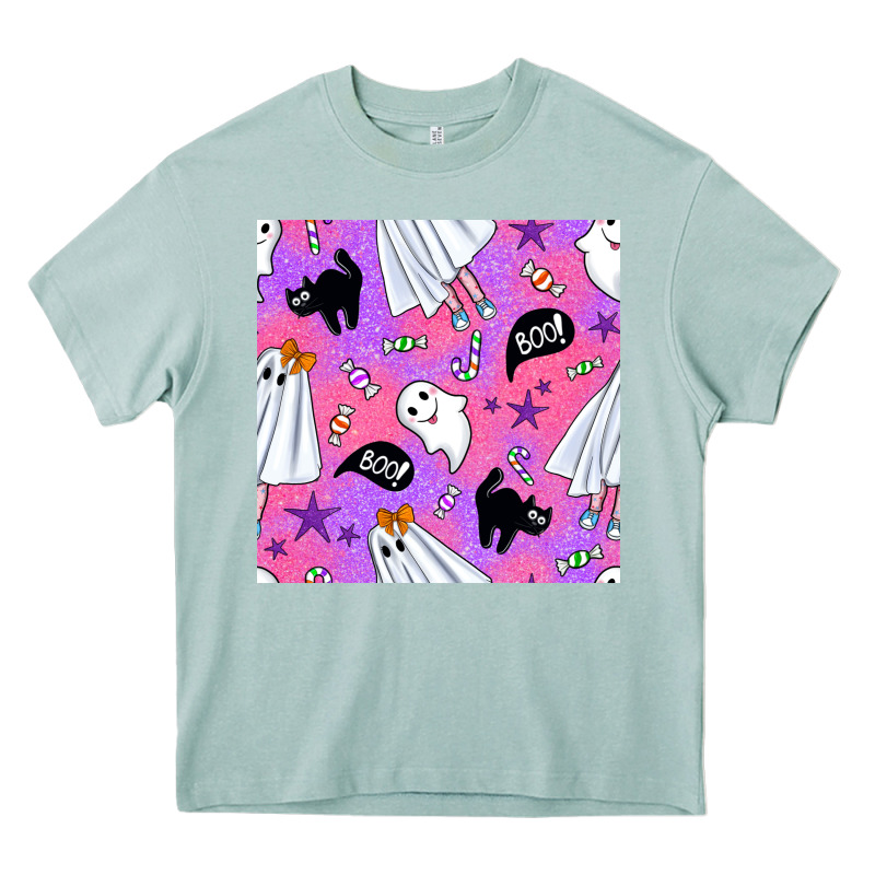 Cute Ghost Halloween Seamless Pattern Heavy Core Tee by BundleAndBundleShop | Teevron