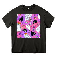 Asphalt cute ghost halloween seamless pattern Heavy Core Tee - BundleAndBundleShop
