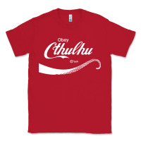 Red Obey Cthulhu Classic Tee - linhVisuals