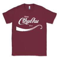 Burgundy Obey Cthulhu Classic Tee - linhVisuals