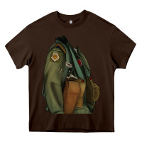 Chocolate Brown english pointer airforce Heavy Core Tee - RanaPortraitStore