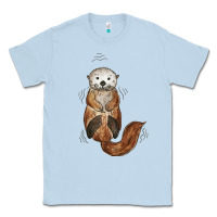 Dusty Blue otter Classic Tee - linhVisuals