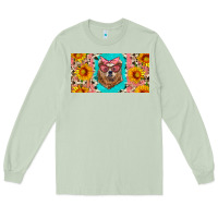 Matcha mama bear with sunflowers and glasses license plate Long Sleeve Tee - Artiststas