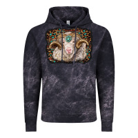 Cloud Black merino ram with leopard background Vintage Hoodie - BarkalooDesign