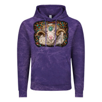 Cloud Purple merino ram with leopard background Vintage Hoodie - BarkalooDesign