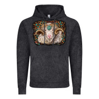 Vintage Black merino ram with leopard background Vintage Hoodie - BarkalooDesign