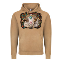 Vintage Camel merino ram with leopard background Vintage Hoodie - BarkalooDesign