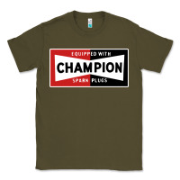 Army Green champion spark plugs company Classic Tee - linhVisuals