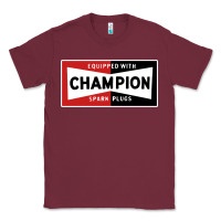 Burgundy champion spark plugs company Classic Tee - linhVisuals