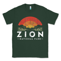 Sports Green retro zion national park us vintage utah adventure hiking Classic Tee - linhVisuals