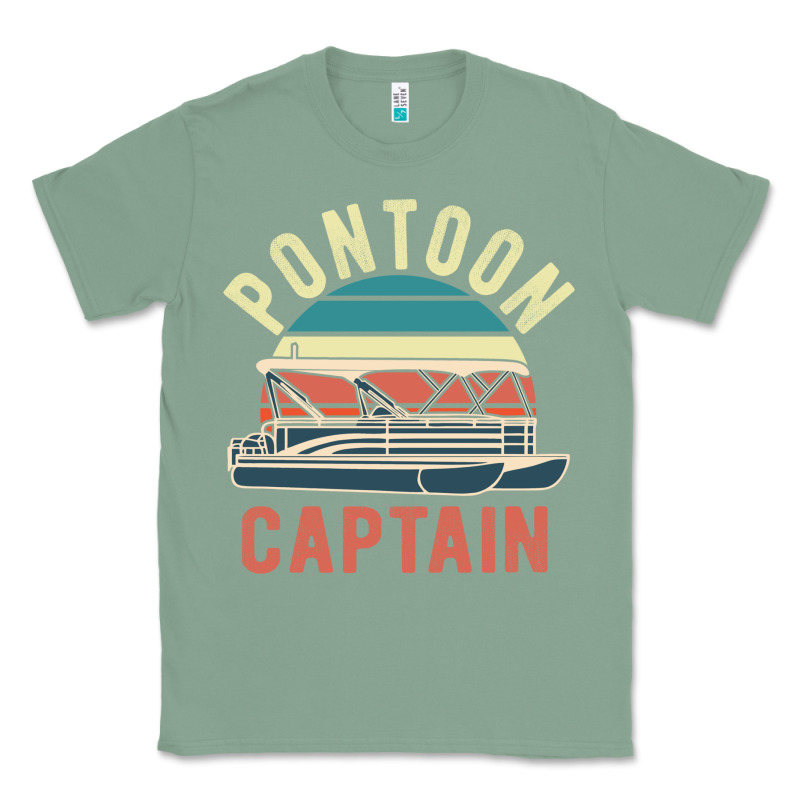 Pontoon Captain Vintage Boating Party Funny Gift For Pontooning Lover Classic Tee by linhVisuals | Teevron