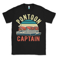Black pontoon captain vintage boating party funny gift for pontooning lover Classic Tee - linhVisuals