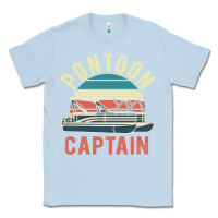 Dusty Blue pontoon captain vintage boating party funny gift for pontooning lover Classic Tee - linhVisuals
