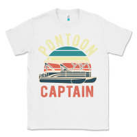 White pontoon captain vintage boating party funny gift for pontooning lover Classic Tee - linhVisuals