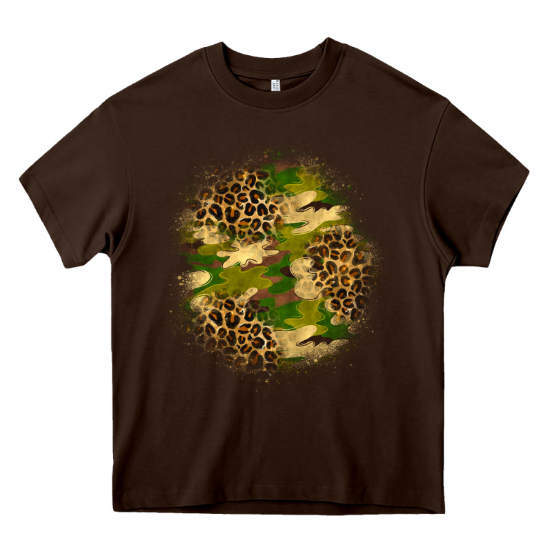 Camouflage And Leopard Patch Heavy Core Tee by BundleAndBundleShop | Teevron
