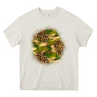 Cream camouflage and leopard patch Heavy Core Tee - BundleAndBundleShop