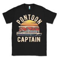 Black retro pontoon captain of the boat funny river cruising gift for pontoo Classic Tee - linhVisuals