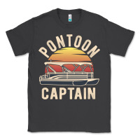 Smoke retro pontoon captain of the boat funny river cruising gift for pontoo Classic Tee - linhVisuals