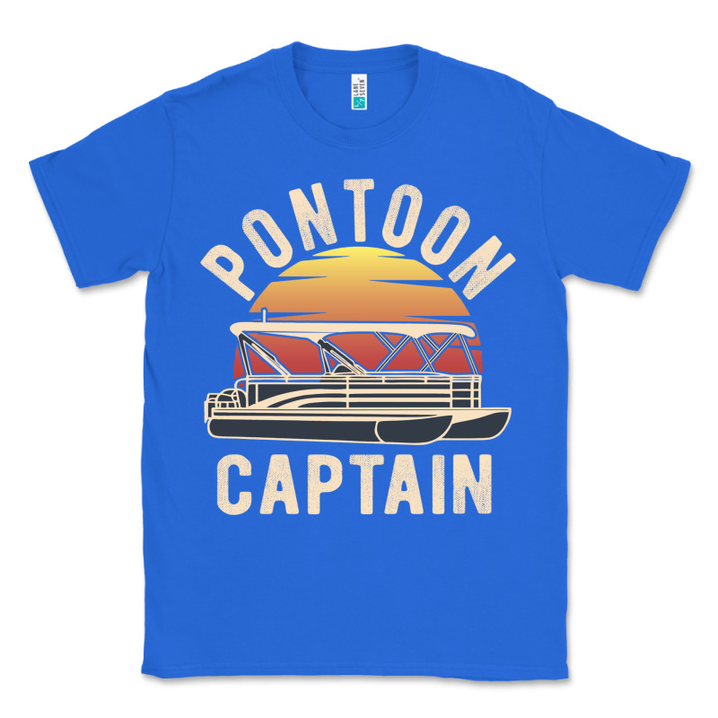 Retro Pontoon Captain Of The Boat Funny River Cruising Gift For Pontoo Classic Tee by linhVisuals | Teevron
